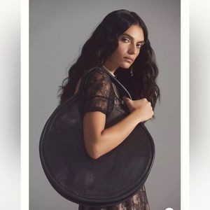 Anthropologie Julian leather circle bag in black